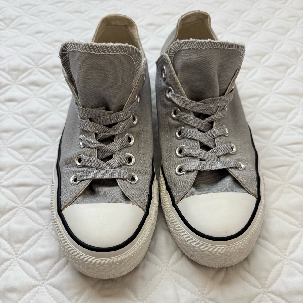 Converse Chuck Taylor All Star Double Tongue Low Top Sneaker Gray White Size 8 - Picture 4 of 15
